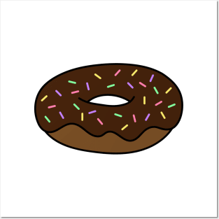 Chocolate Donut with Sprinkles Posters and Art